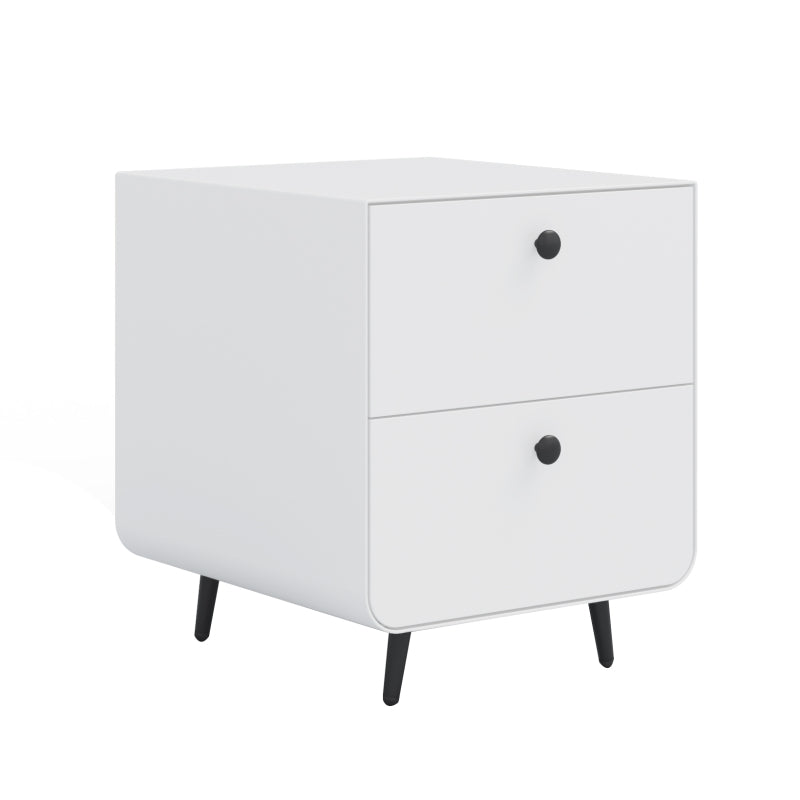 Contemporary Bedside Storage Unit Designed for Living Rooms And Bedrooms, Featuring a Steel Structure with Two Drawers And a Round Handle. This Compact Furniture Piece Offers Practical Storage Solutions for Small Apartments And City Dwellings