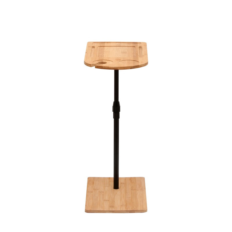 Couch Tray Table Bamboo Height Adjustable Side Table for Sofa C-shaped Oval End Tables with Slots for Bed and Chairs in Living Room and Bedroom Oval + Rectangle