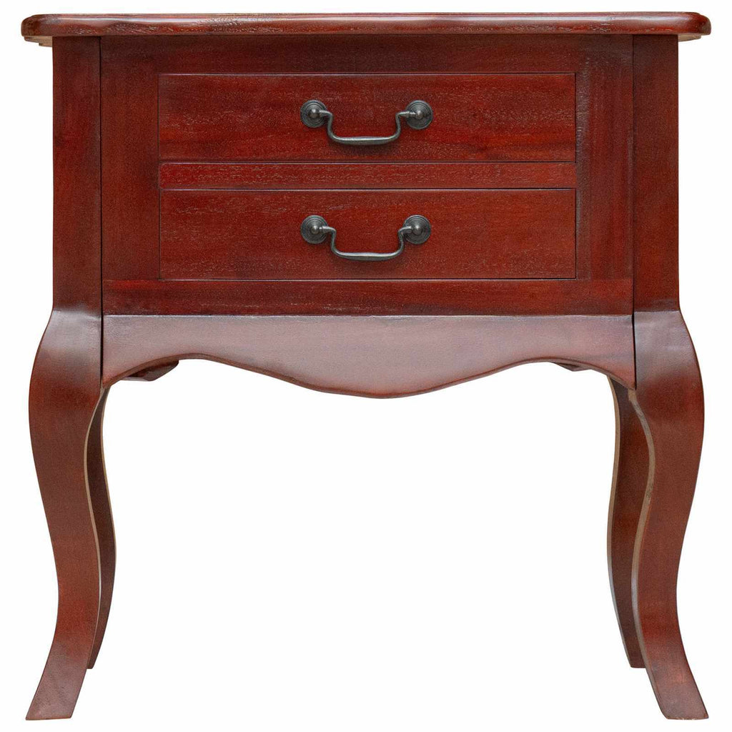 vidaXL Side Table with Drawer with Storage Brown Solid Mahogany Wood Accent