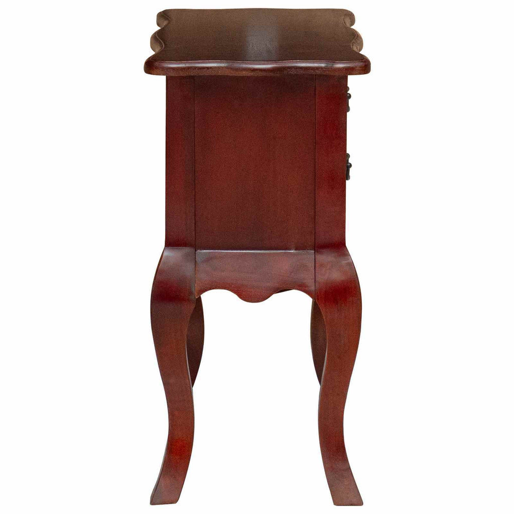 vidaXL Side Table with Drawer with Storage Brown Solid Mahogany Wood Accent