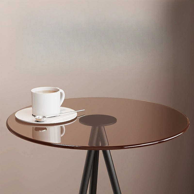 Italian-style Light Luxury Golden Triangular Leg Double-Layer Side Table with Vertical Grain Tabletop, Living Room Sofa Side Table, Bedroom Corner Small Tea Table, Modern Soft Furnishing Art Decorative Corner Table, Household Light Luxury Double