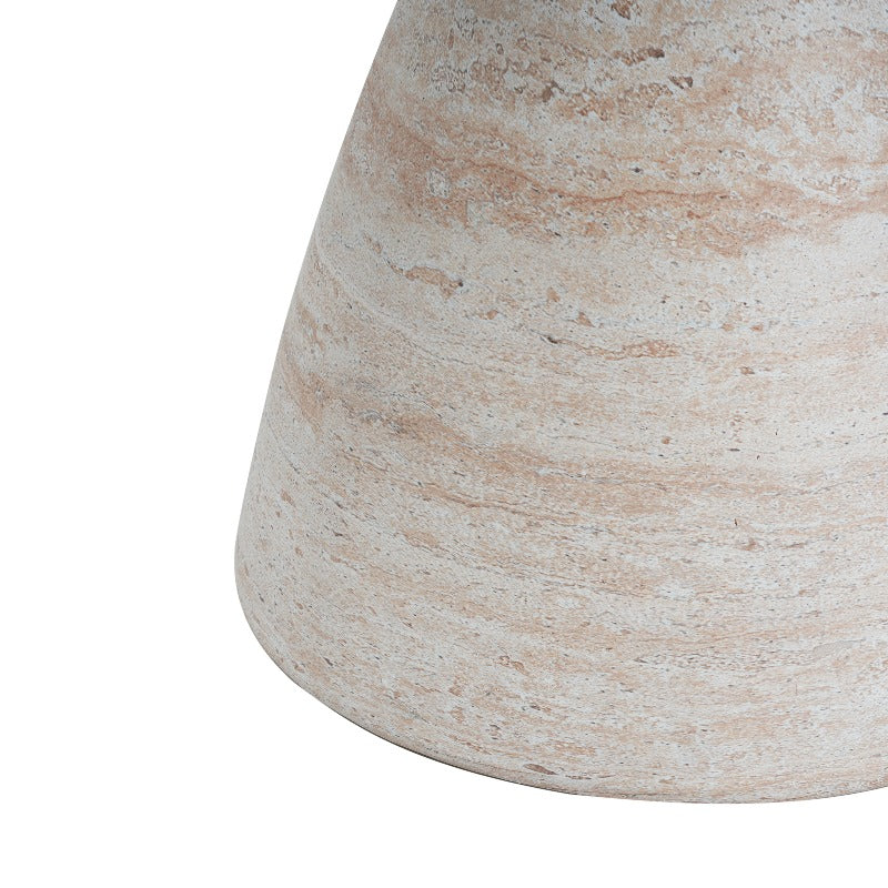 Outdoor\u002FIndoor Lightweight Concrete Modern End Table for Living Room | Travertine End, Mid-century Modern Style, Leg Base, ≥27 Inches Height, ≥3.2 Cubic Feet Storage Capacity