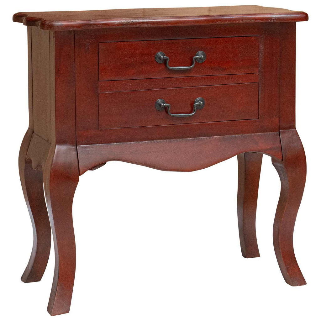 vidaXL Side Table with Drawer with Storage Brown Solid Mahogany Wood Accent