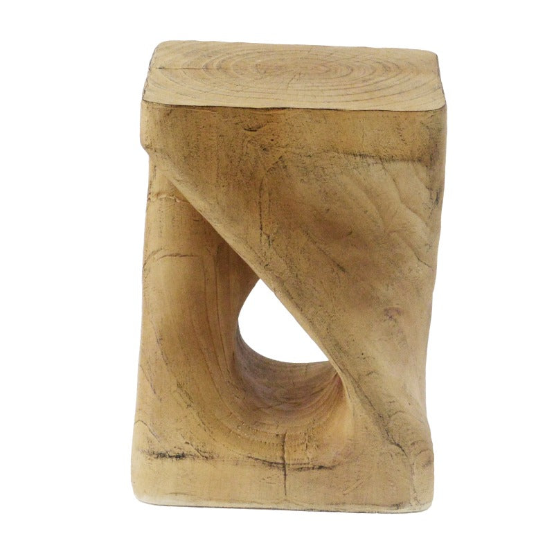 Modern Retro MGO Twist Shape Side Table - Non-Wood Durable Compact Bedside Table\u002FCend Table with Natural Texture, Easy Maintenance for Small Spaces, Living Room & - Ideal for Apartments, Studios, Dorms