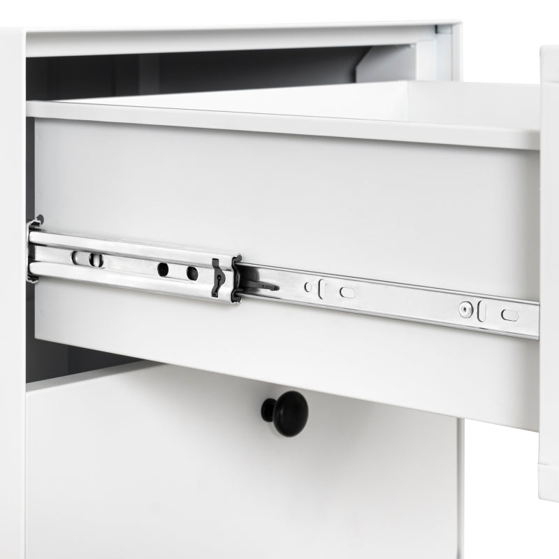 Contemporary Bedside Storage Unit Designed for Living Rooms And Bedrooms, Featuring a Steel Structure with Two Drawers And a Round Handle. This Compact Furniture Piece Offers Practical Storage Solutions for Small Apartments And City Dwellings