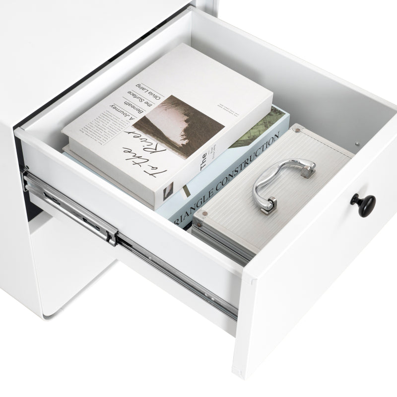 Contemporary Bedside Storage Unit Designed for Living Rooms And Bedrooms, Featuring a Steel Structure with Two Drawers And a Round Handle. This Compact Furniture Piece Offers Practical Storage Solutions for Small Apartments And City Dwellings