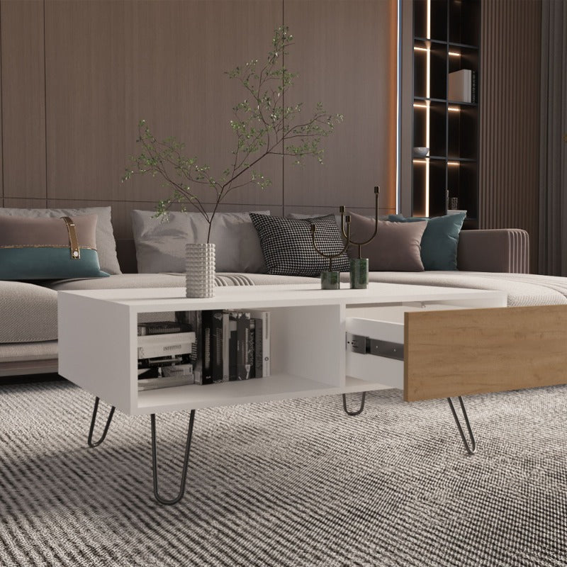 Ranlo Coffee Table with One Drawer And One Shelf