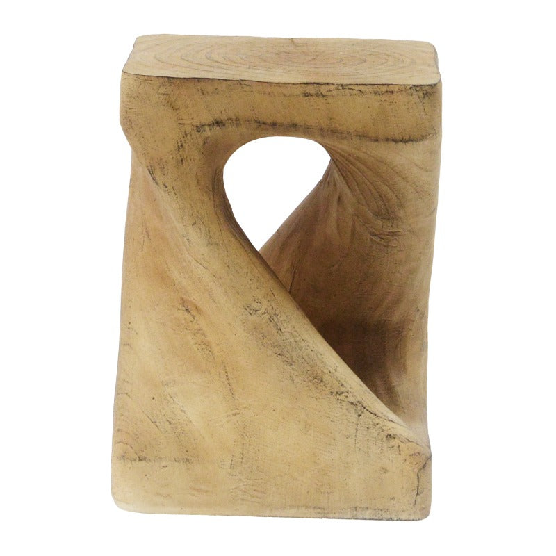 Modern Retro MGO Twist Shape Side Table - Non-Wood Durable Compact Bedside Table\u002FCend Table with Natural Texture, Easy Maintenance for Small Spaces, Living Room & - Ideal for Apartments, Studios, Dorms