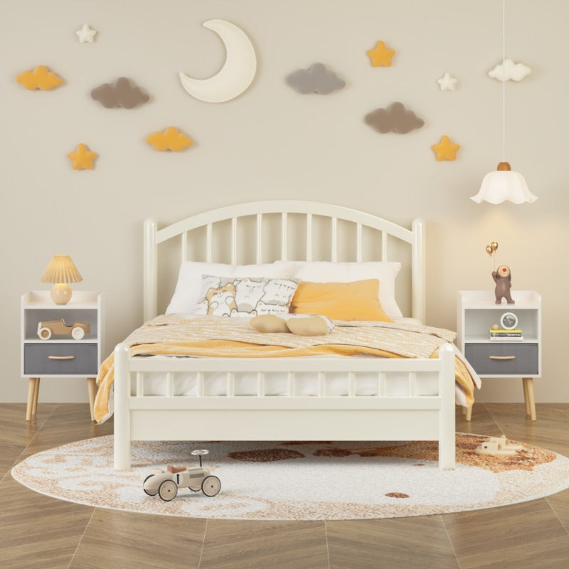 2pcs Nightstand with Collapsible Fabric Drawer | 2-Tier Storage End Table, Wood Side Table with Storage Cabinet for Bedroom, Living Room - White